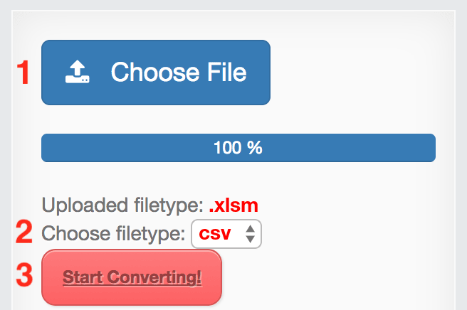 How to convert XLSM files online to CSV